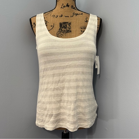 Liz Claiborne Tops - Liz Claiborne Silver Striped Tank Top